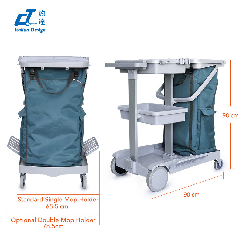 CT Basic Version Cleaning Trolleys With Source Separation - Cleanic Cleaning Equipment